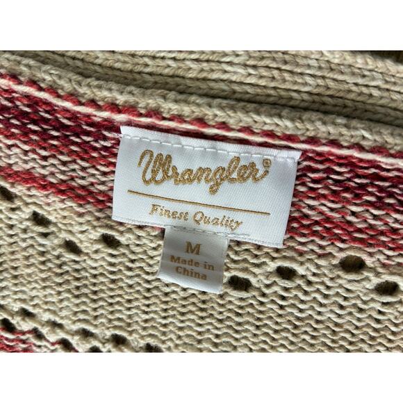 Wrangler Fringe Open Front Knit Cardigan Women's Medium - Picture 3 of 10